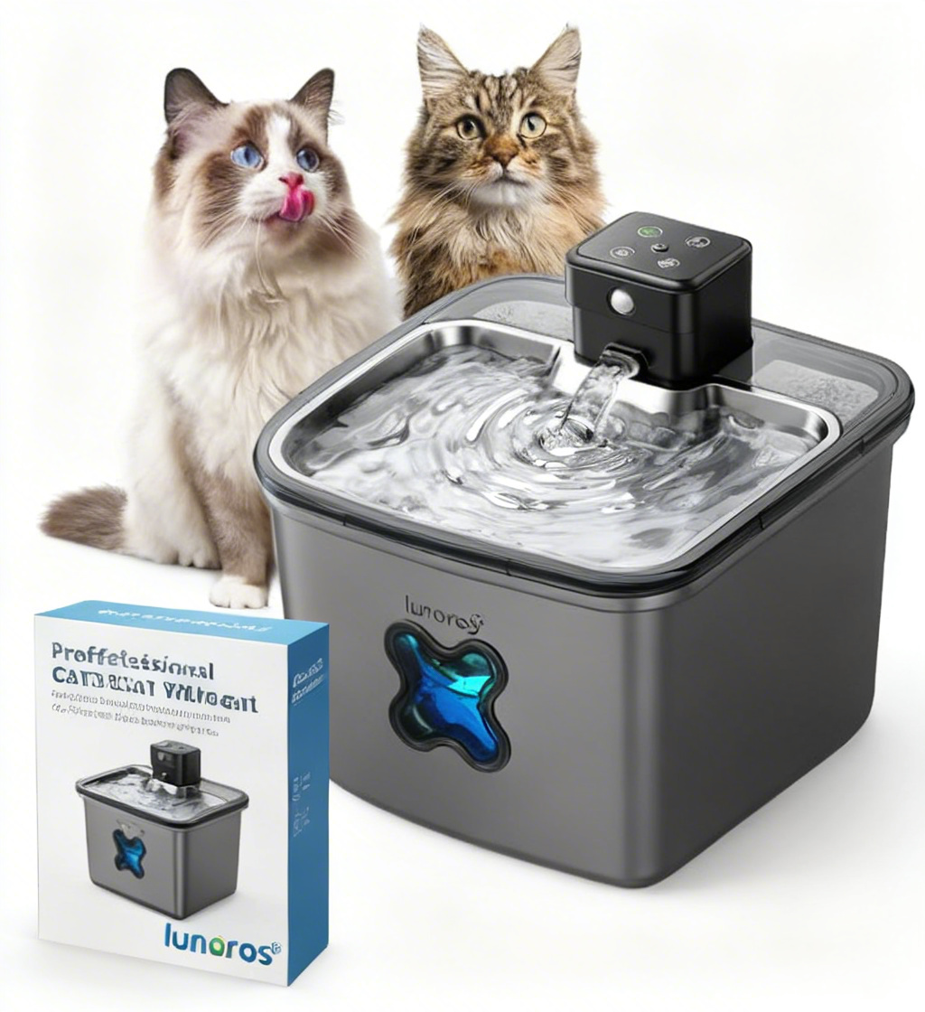 lunoros® Whisker Wonderland Flowing Water Fountain – Your Cat’s 24/7 Forest Spring Oasis | Ultra-Quiet, Filtered & Whisker-Friendly Hydration Station