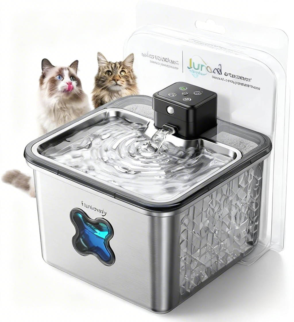 lunoros® Whisker-Friendly Cat Water Fountain: The Bubbly Hydration Adventure Your Curious Feline Can’t Resist!