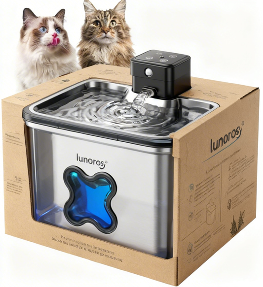 lunoros® Enchanted Stream Cat Water Fountain – Whisper-Quiet Hydration Oasis | Turn Sipping into Playtime for Curious Kitties (Filtered, Fun, & Purr-fect for All Ages!)