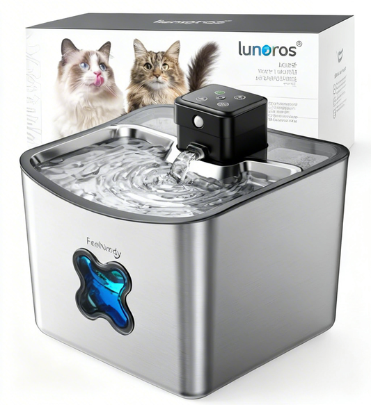 lunoros® Purr-fect Flow Magic Cat Fountain – Your Kitty’s 24/7 Fresh Spring Water Bar | Ultra-Quiet, Filtered Auto-Circulating Pet Hydration Station